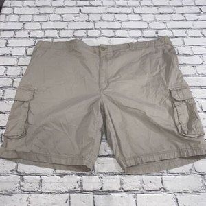 True Nation Cargo Shorts Men Size 54 Tan Cotton Pockets Ripstop